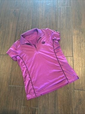 Peter Millar Purple Zip Polo
